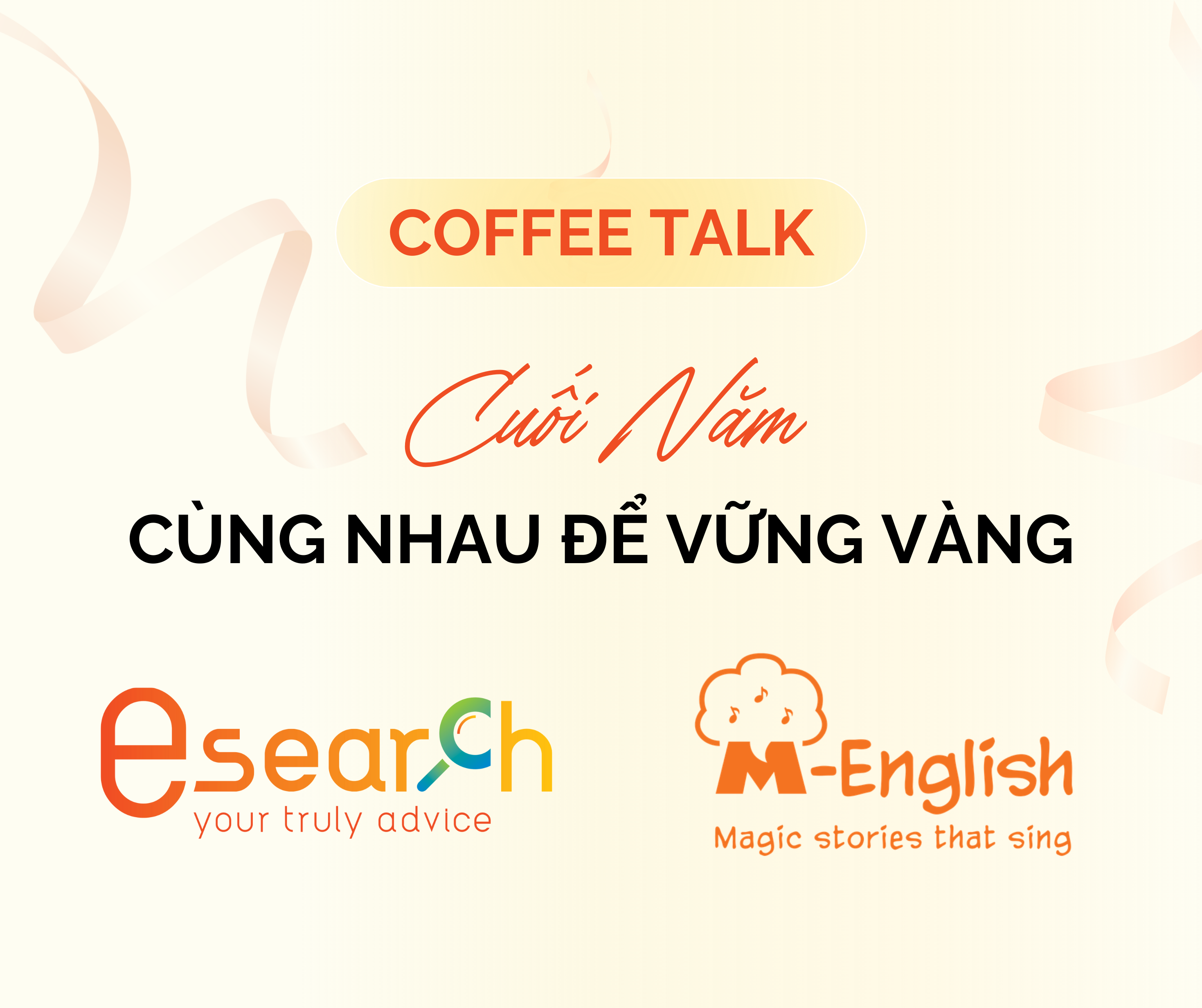 esearch, tìm kiếm trường học, M-English, coffee talk, kết nối chủ trường học, connect schools' owners