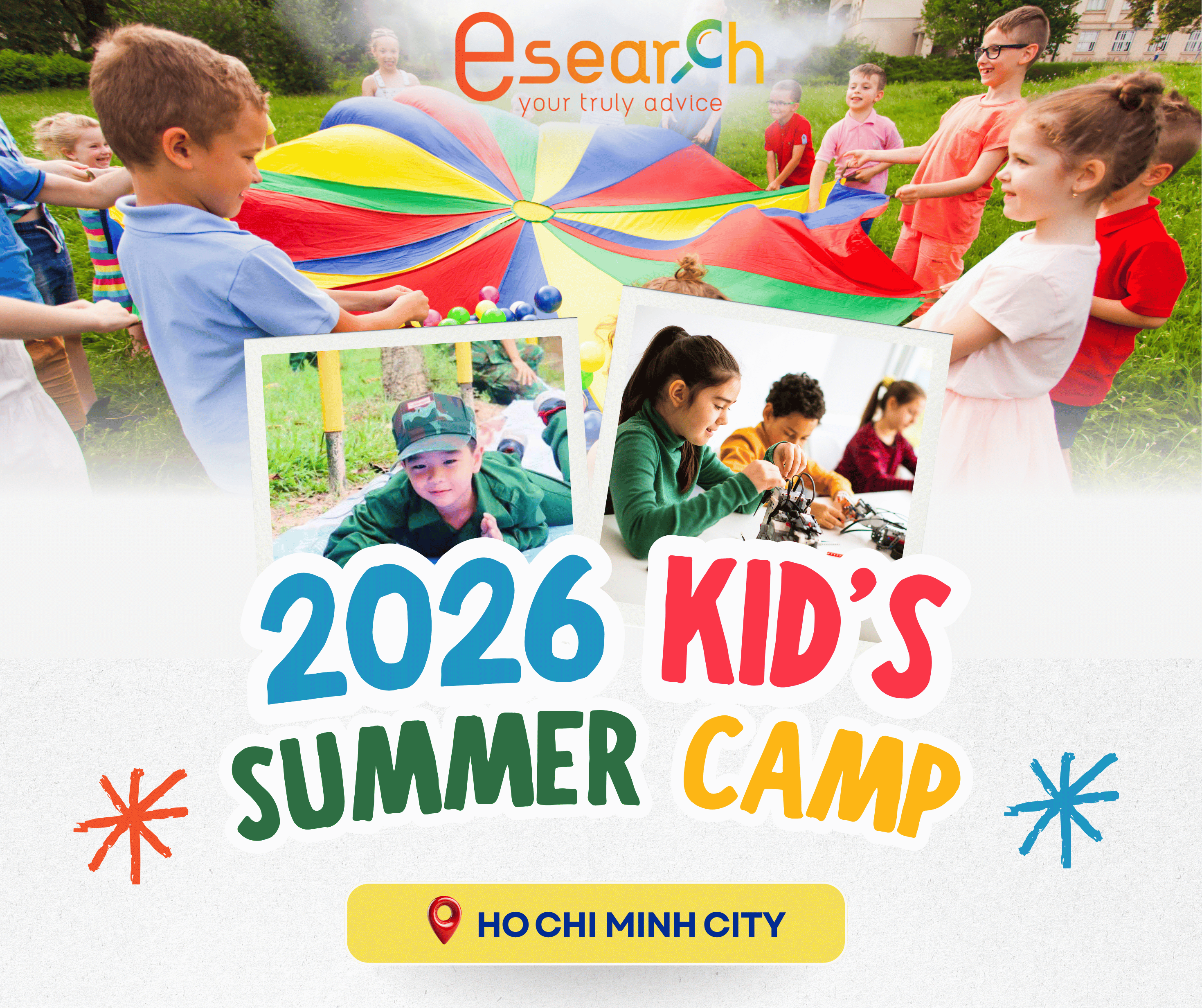 esearch, school search, summer camps for kids, summer camps in Ho Chi Minh City, English summer camp, technology summer camp, AI robotics camp, life skills camp, military-style camp, nature camp, overnight camp, day camp, summer programs for children